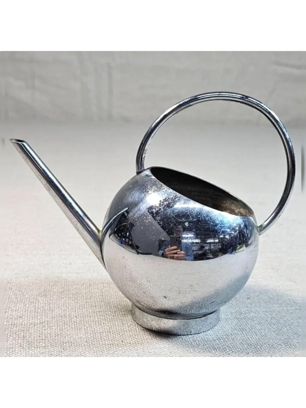 Russel Wright for Chase Brass Art Deco Chrome Syrup Pitcher 1935 Pancake Corn Se